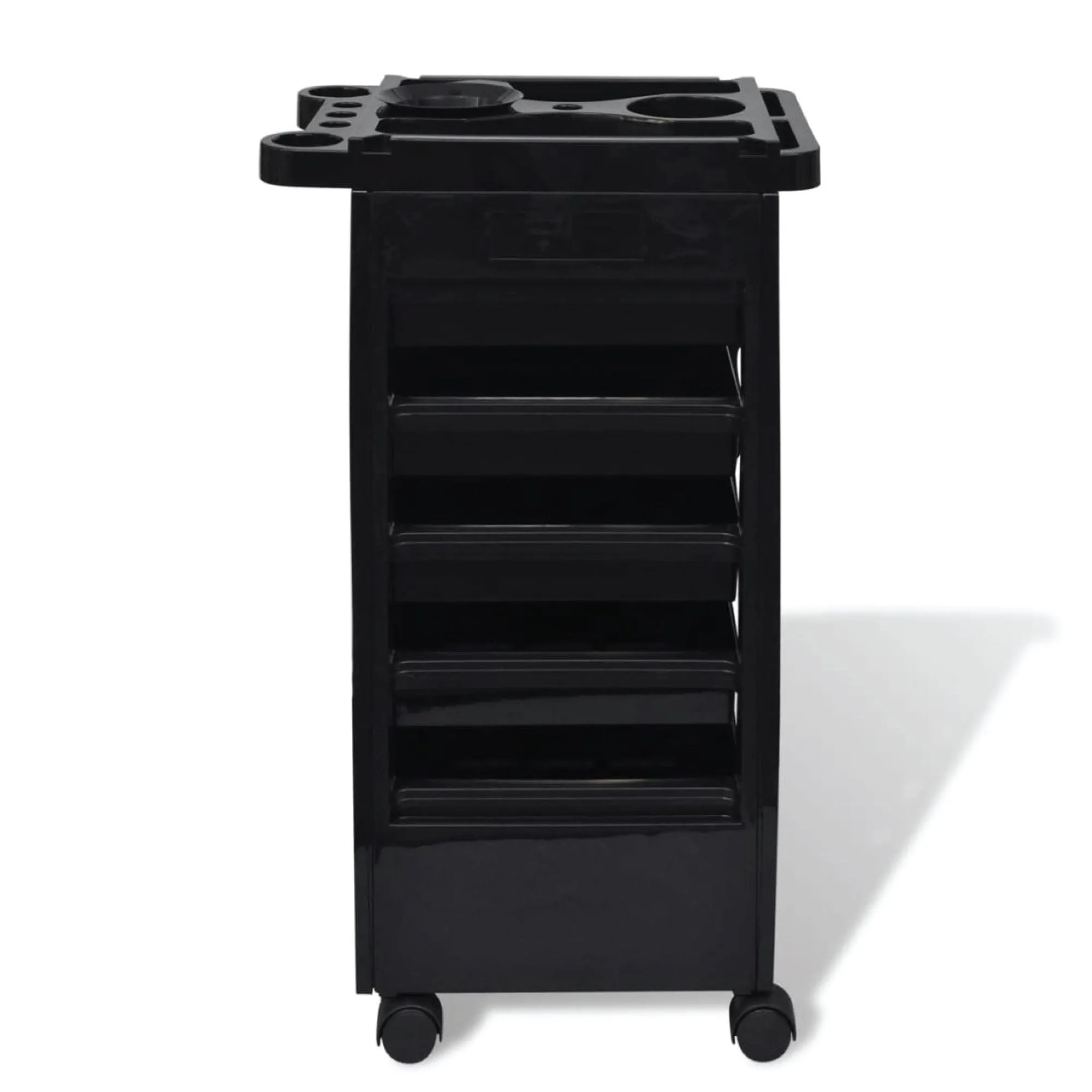 6-Tier Hairdressing Trolley | Black | 82x49x32cm | Salon Rolling Cart for Hair Colouring