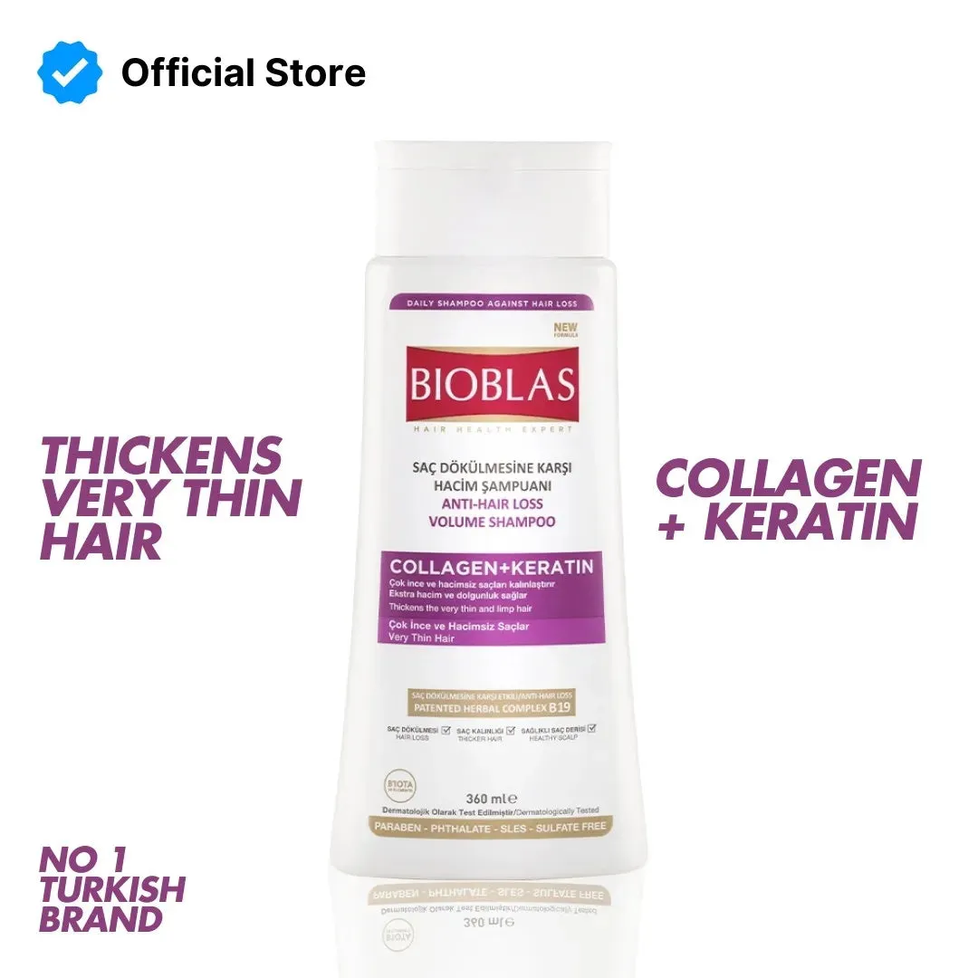 Bioblas Anti-Hair Loss Volume Shampoo (Collagen   Keratin) - 360ml