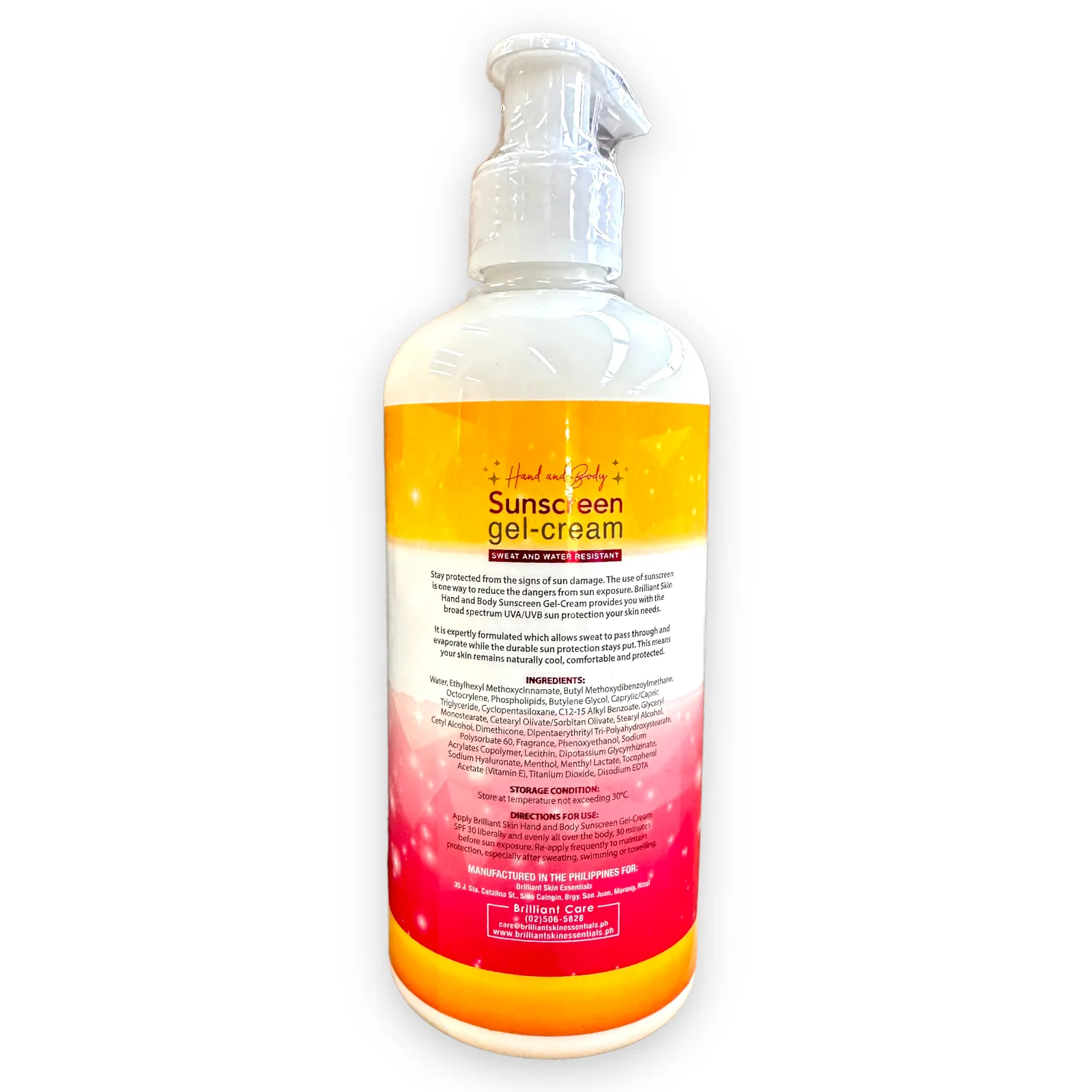 Brilliant Skin - Hand and Body Sunscreen Gel-Cream SPF 70 - 300ml