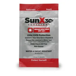 Coretex Sun X SPF30  Sunscreen Lotion Pouch Clamshell Box - 25/Box, Case of 8 Boxes