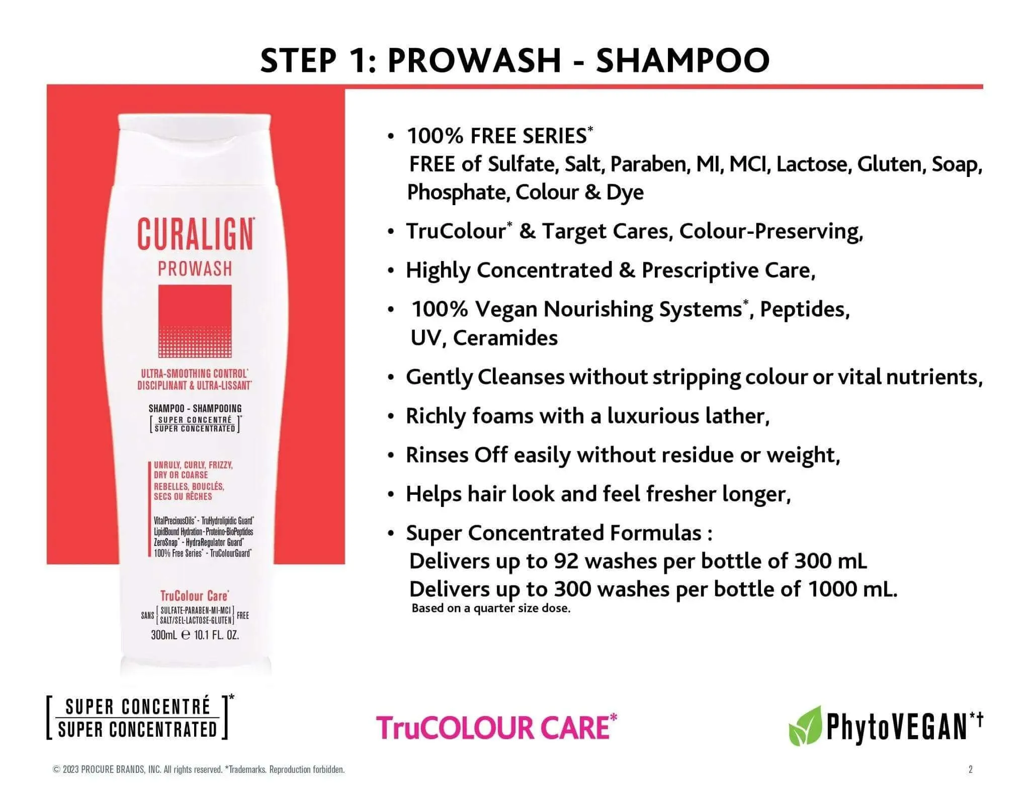 CURALIGN Prowash Vegan Hair Shampoo & Pump