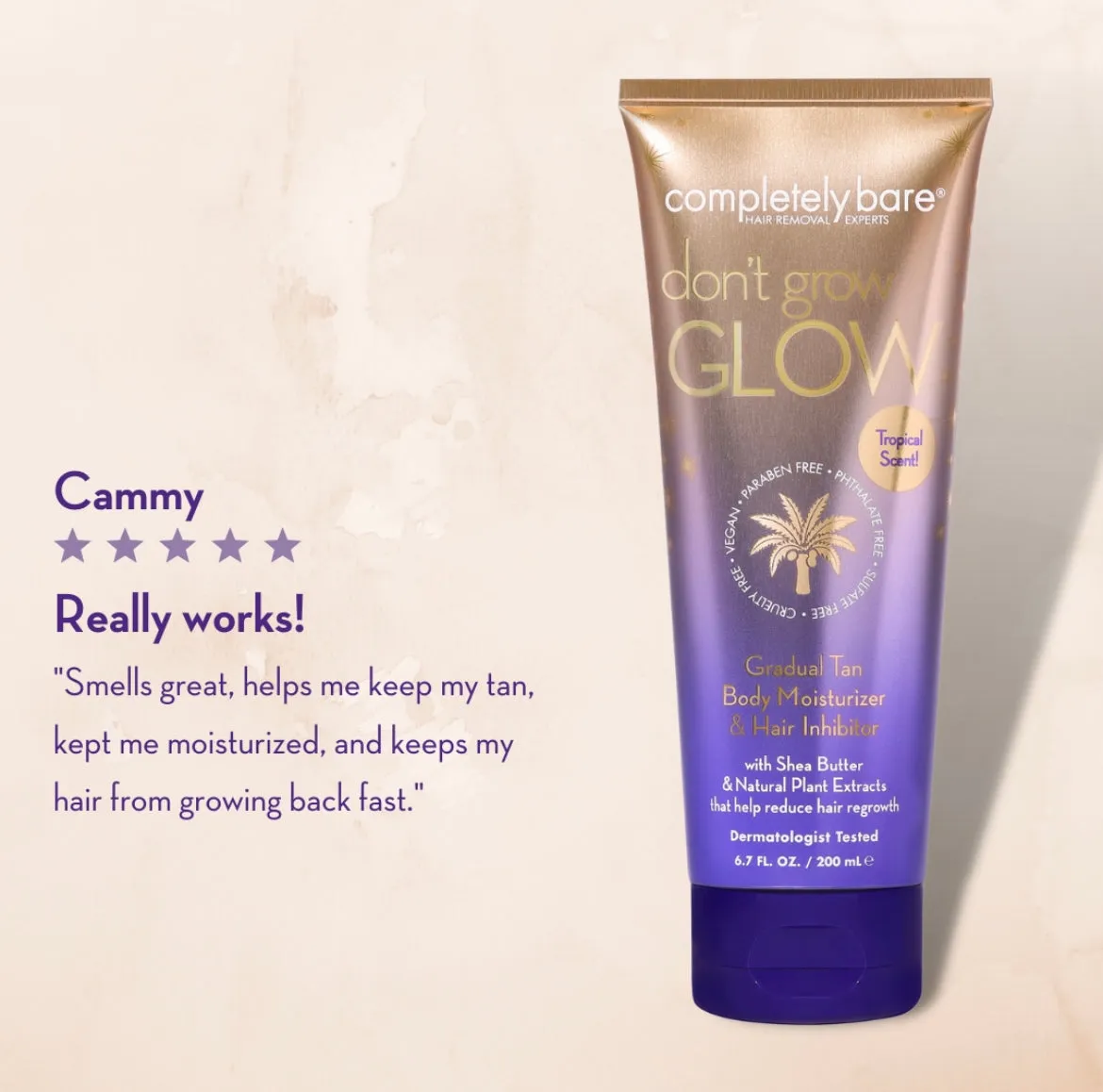 don't grow GLOW Gradual Tan Body Moisturizer & Hair Inhibitor