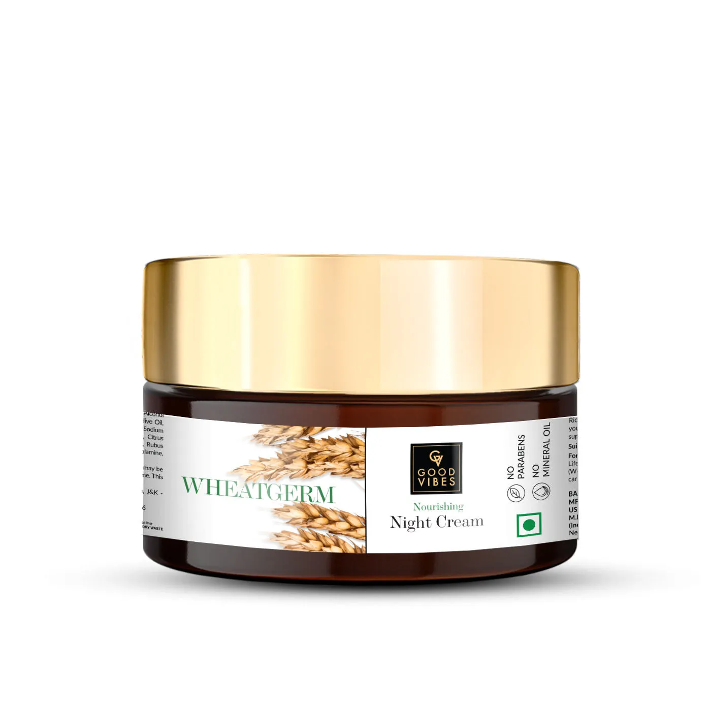 Good Vibes Wheatgerm Nourishing Night Cream | Anti-Inflammatory, Heals Scars | With Almond Oil | Np Parabens, No Sulphates, No Mineral Oil (100 g)