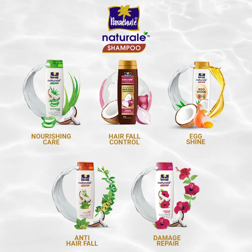 HAIR CARE BUNDLE - Parachute Naturale Shampoo Egg Shine 330ml & Aloe Vera Enriched Coconut Hair Oil 250ml