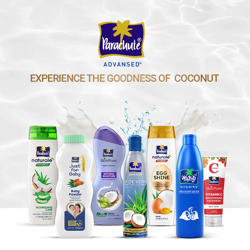 HAIR CARE BUNDLE - Parachute Naturale Shampoo Egg Shine 330ml & Aloe Vera Enriched Coconut Hair Oil 250ml