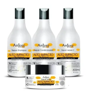 High Impact Alto Impacto Hair Home Care Treatment Kit 4 Itens - Anjore
