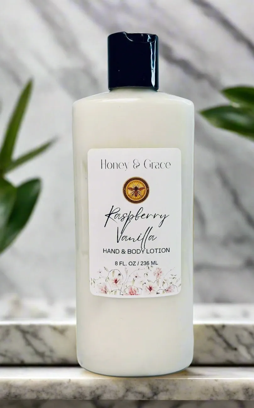 Honey and Grace Raspberry Vanilla Hand and Body Lotion 8oz