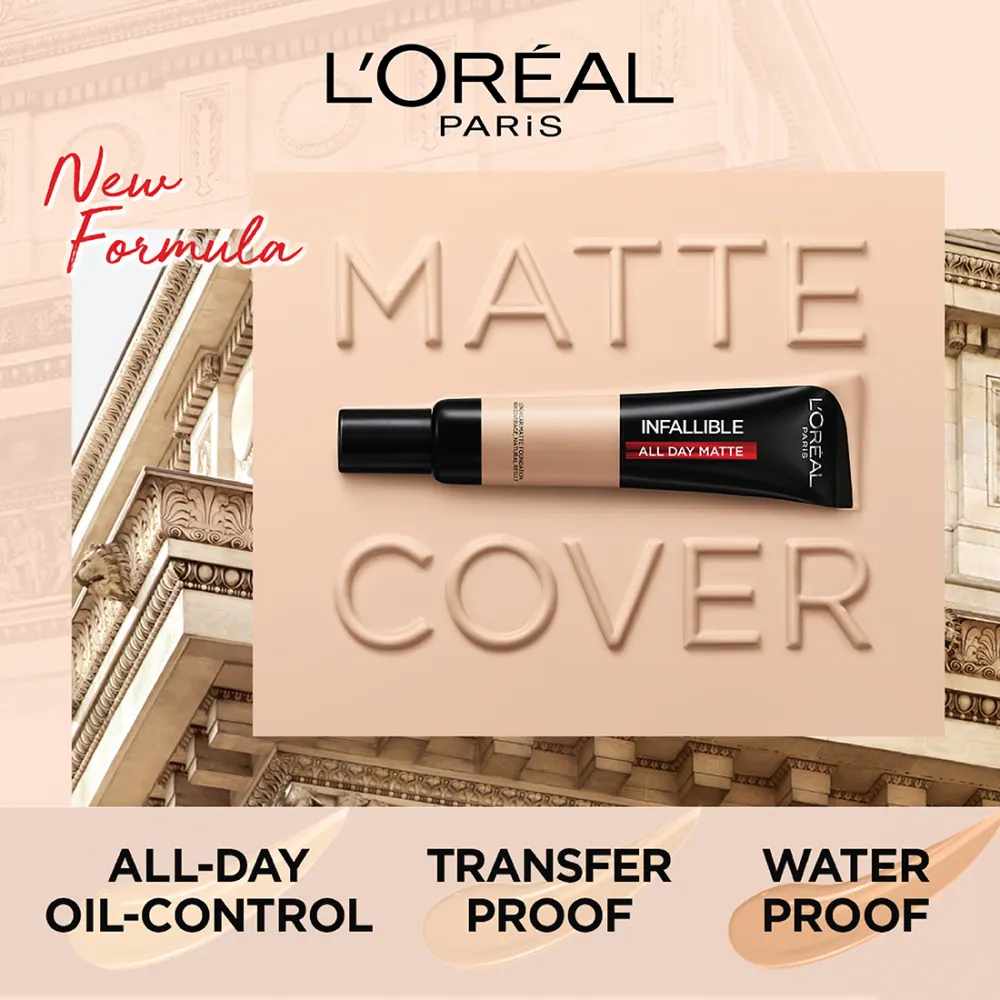 L’Oréal Paris Infallible 24H Matte Cover Liquid Foundation, 240 Natural Honey, 35 ml