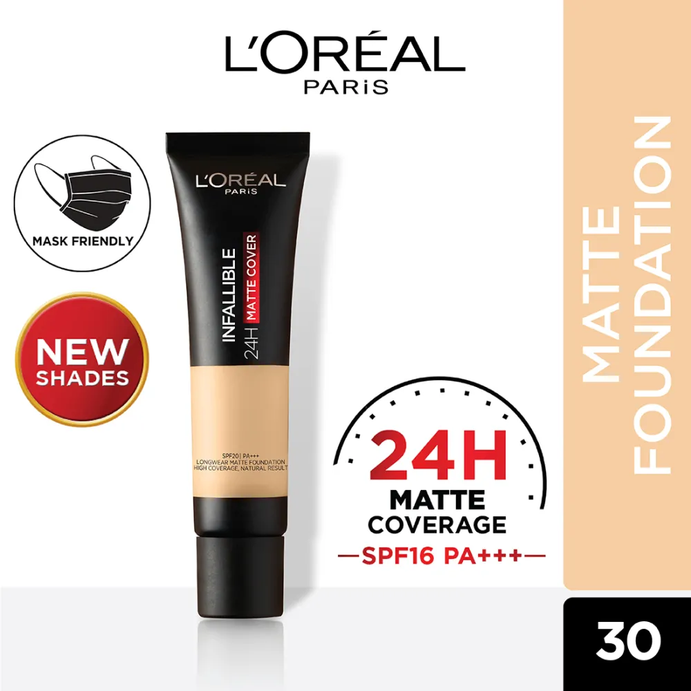 L’Oréal Paris Infallible 24H Matte Cover Liquid Foundation, 30 Light Ivory
, 35 ml