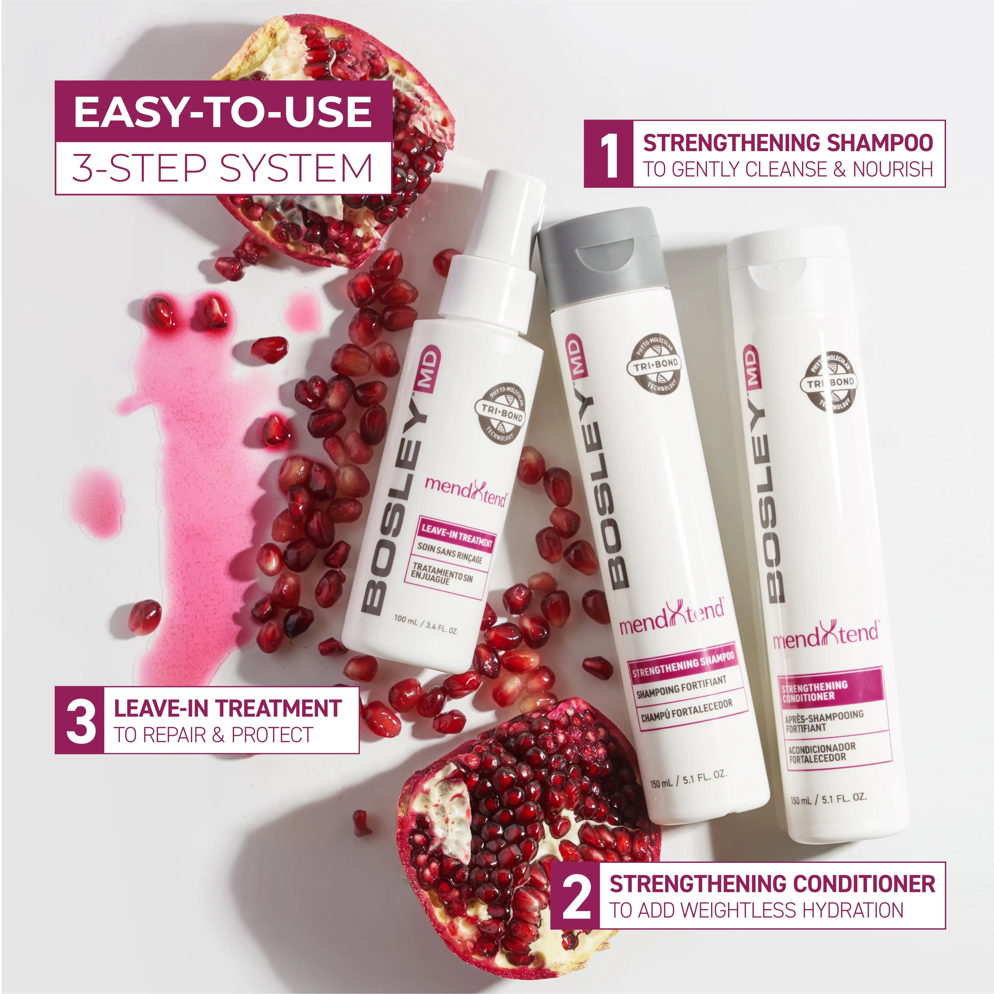 mendXtend Strengthening System for Longer, Fuller Hair