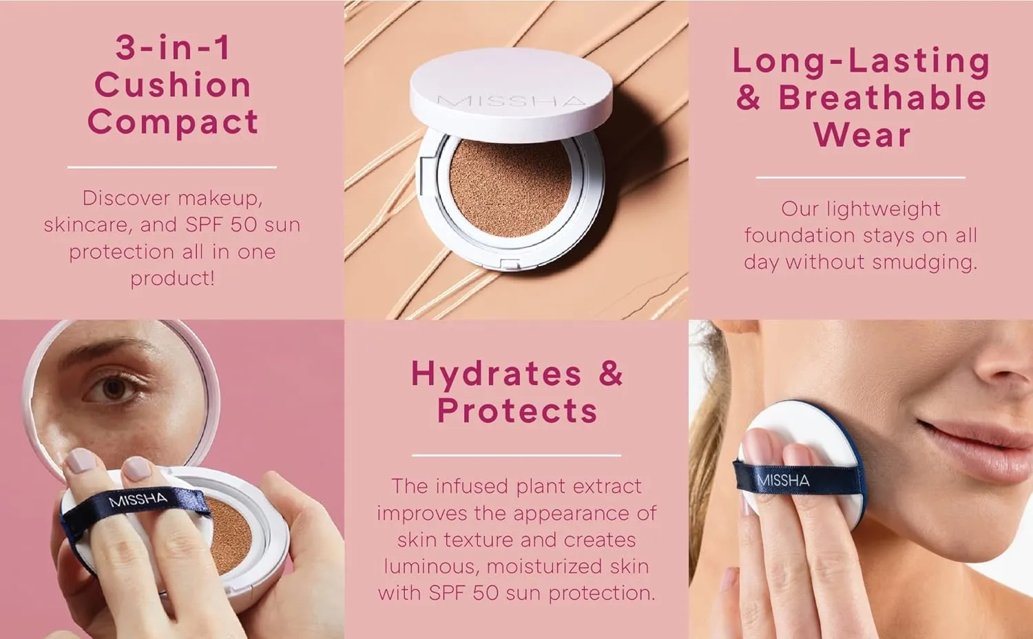 MISSHA Magic Cushion Cover Lasting Foundation SPF50 /PA   , 23 Natural Beige 15 g