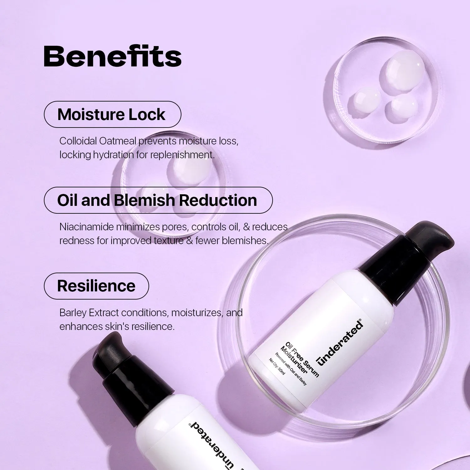 Oil Free Serum Moisturizer - 50ml | For Long Lasting Hydration