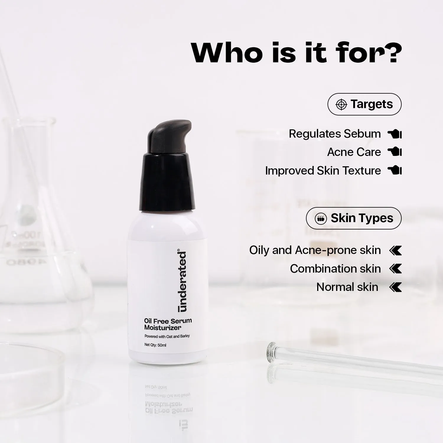 Oil Free Serum Moisturizer - 50ml | For Long Lasting Hydration
