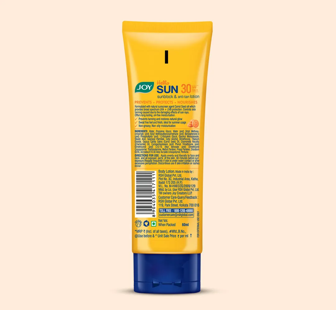Sunblock & Anti-Tan Sunscreen SPF 30 PA  