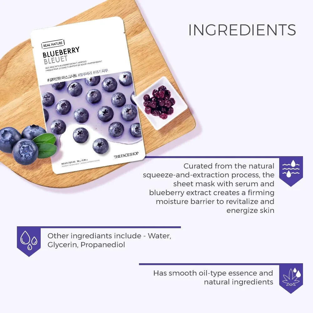The Face Shop Real Nature Face Mask with Blueberry Extract
