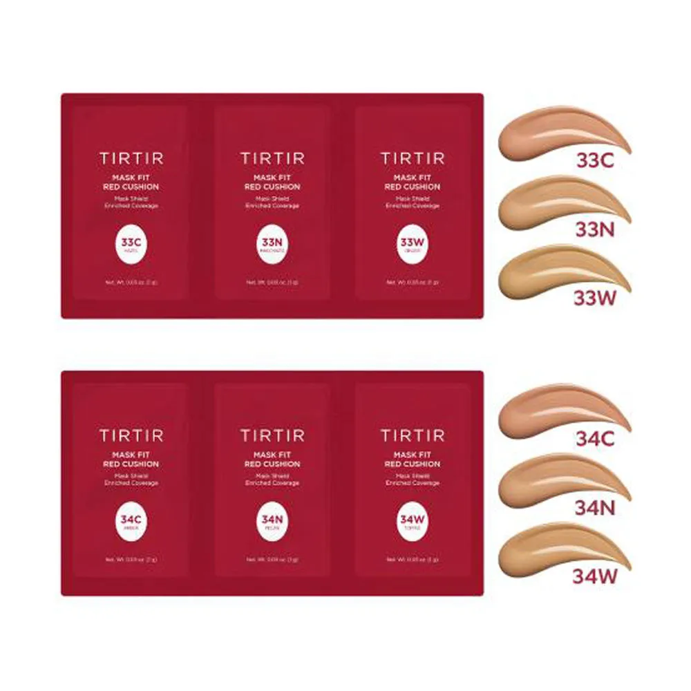 TIRTIR Red Cushion Foundation Shade Sampler